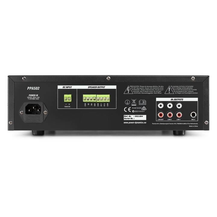 POWER DYNAMICS Pro PPA502 (Stereoverstärker, Schwarz)