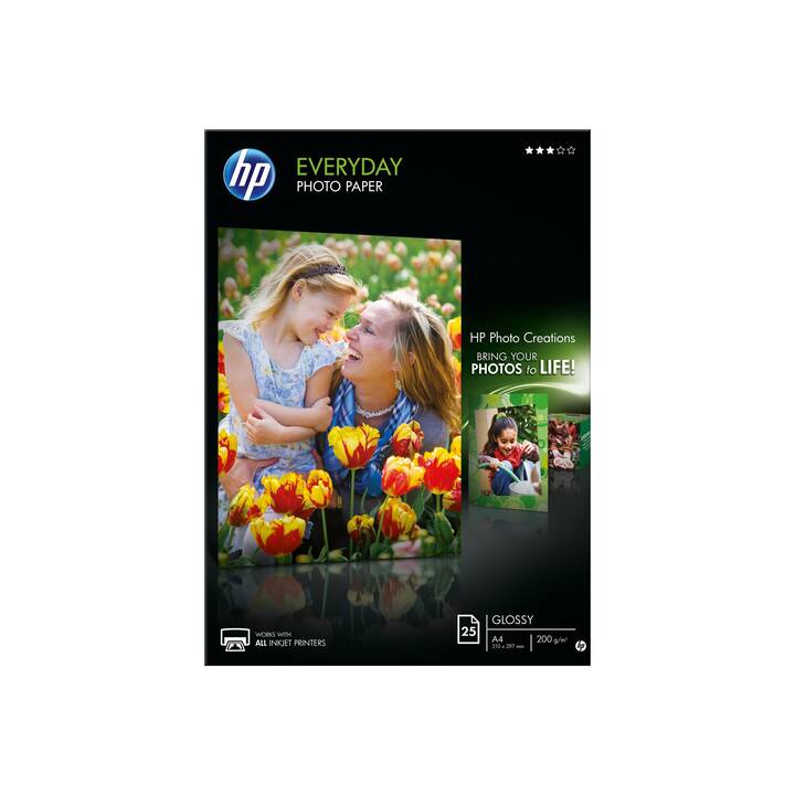 HP Everyday Fotopapier (25 Blatt, A4, 200 g/m2)