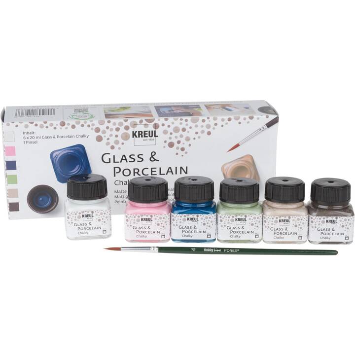 C. KREUL Peinture pour verre Set (6 x 20 ml, Multicolore)