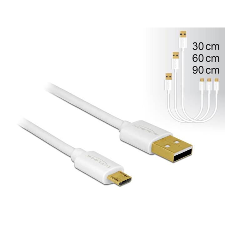 DELOCK USB-Kabel (USB 2.0 Typ-A, MicroUSB 2.0 Typ-B, 0.9 m)