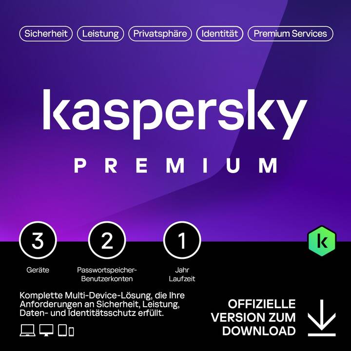 KASPERSKY LAB Premium (Abo, 3x, 12 Monate, Mehrsprachig)