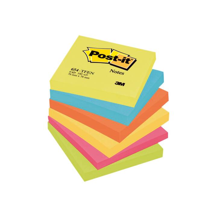 3M Notes autocollantes Post-it Energy (6 x 100 feuille, Coloris assortis)