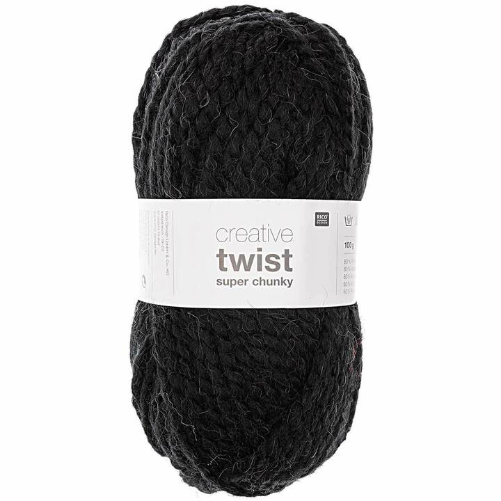 RICO DESIGN Wolle Creative Twist Super Chunky (100 g, Schwarz)