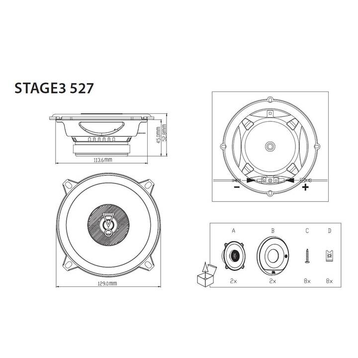 JBL BY HARMAN Stage3 527 (Schwarz)