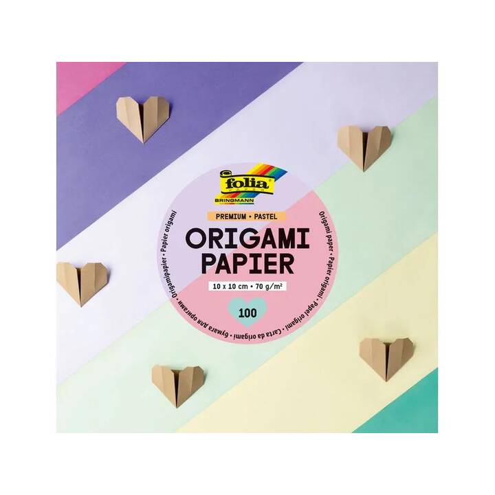 OAOSDH 400 Blätter Origami Papier + Sicherheitsschere - Quadratisch 9,5cm Bunt