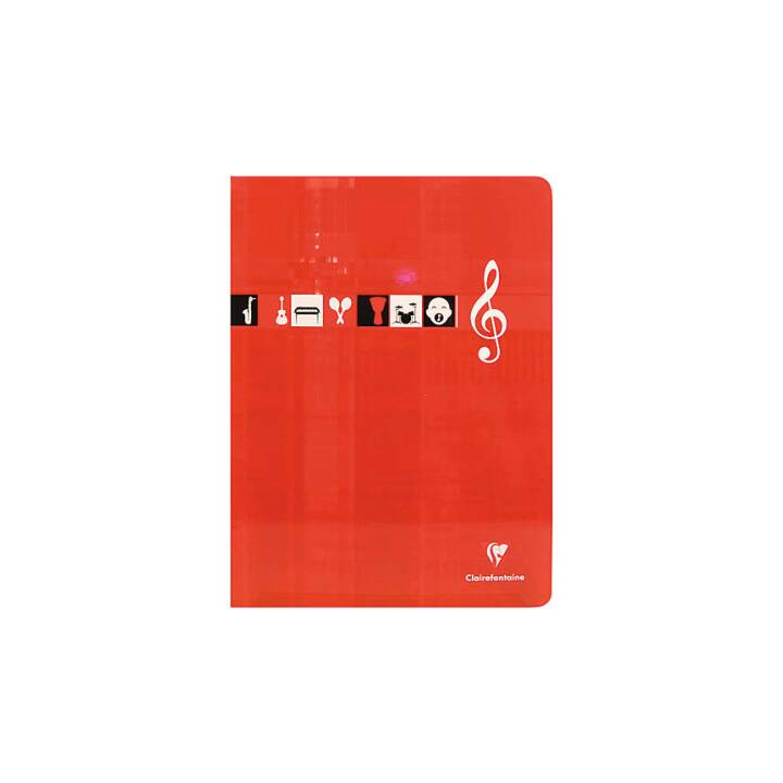 CLAIREFONTAINE Cahier (A4, En blanc, Rouge)