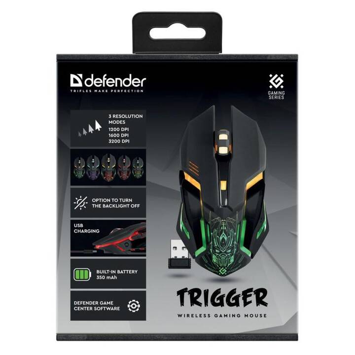 DEFENDER Trigger GM-934 Mouse (Cavo e senza fili, Gaming)