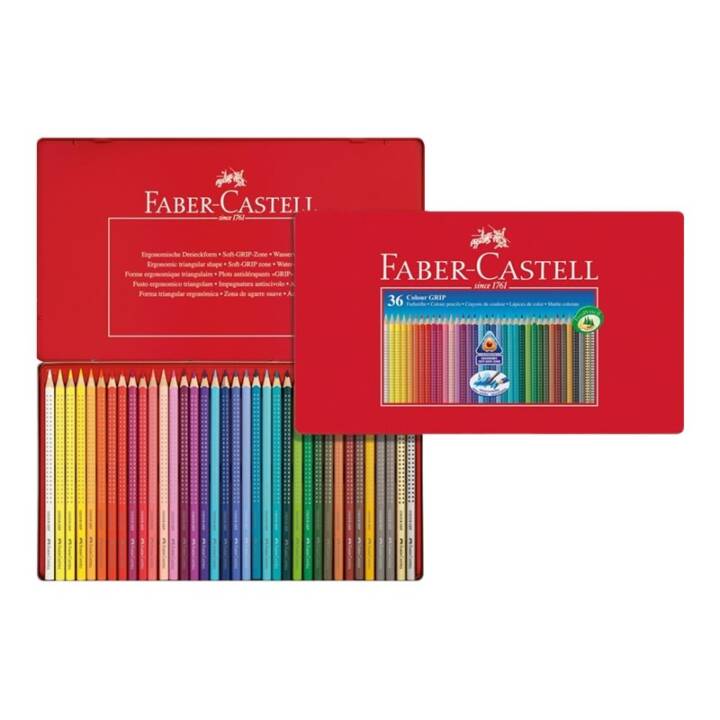 FABER-CASTELL Farbstift Colour Grip (Mehrfarbig, 36 Stück)