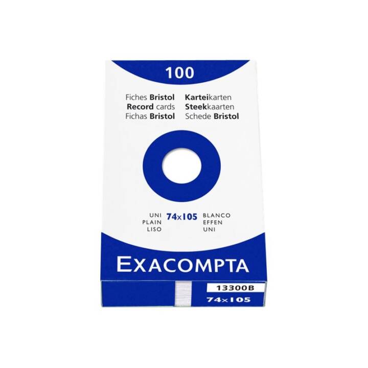 EXACOMPTA Cartes-fiches (A7, Blanc, En blanc, 100 pièce)