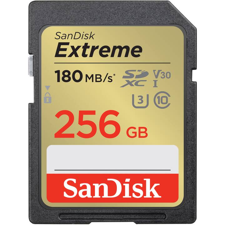 WESTERN DIGITAL SDXC Extreme (Video Class 30, Class 10, 256 GB, 180 MB/s)