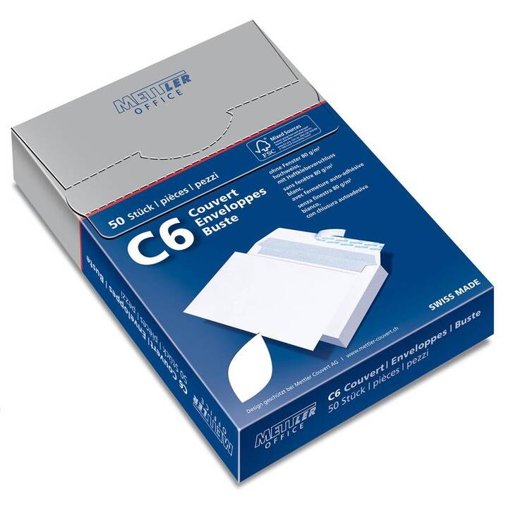 METTLER COUVERT AG Enveloppes (C6, 50 pièce)
