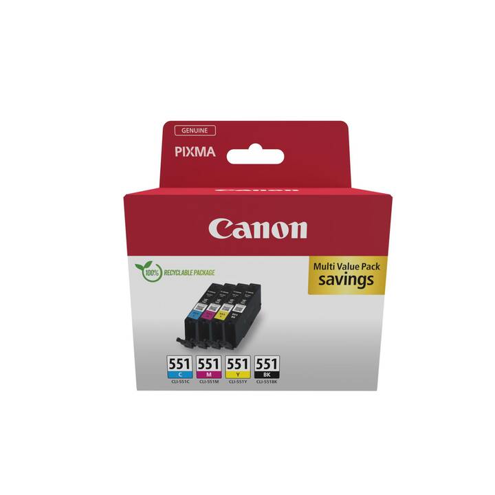 CANON CLI-551 (Jaune, Noir, Magenta, Cyan, Multipack)