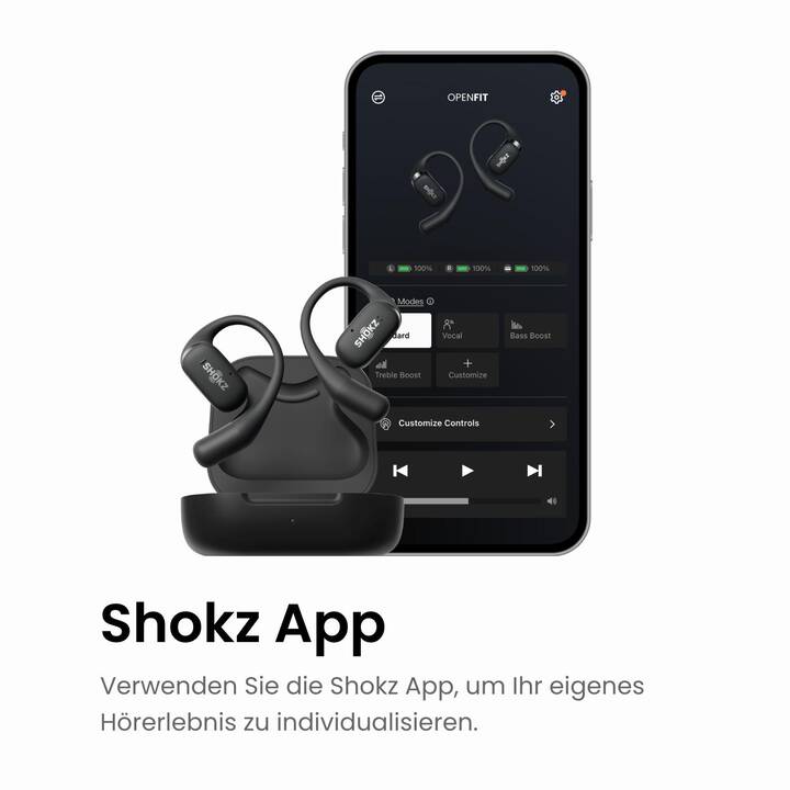 SHOKZ OPENFIT (Bluetooth 5.2, Noir)