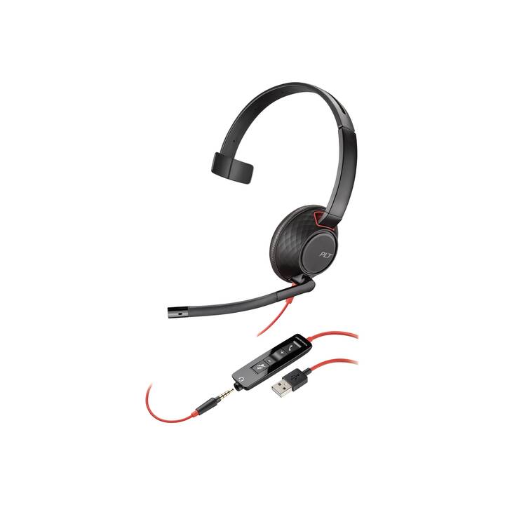 POLY Office Headset Blackwire 5210 (On-Ear, Kabel, Schwarz)