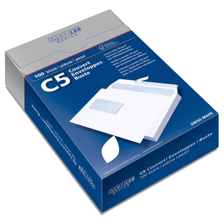 METTLER COUVERT AG Enveloppes (C5, 100 pièce)