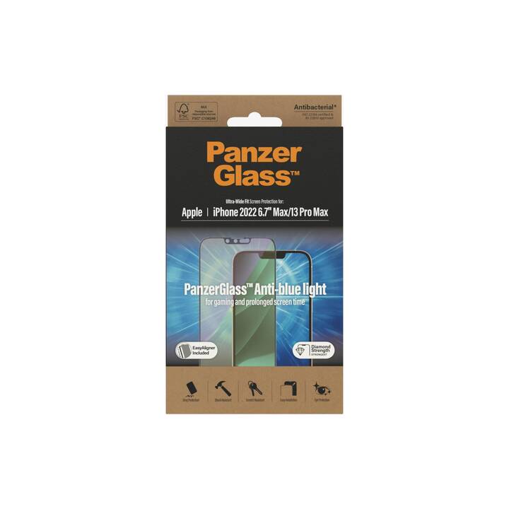 PANZERGLASS Displayschutzglas ltra Wide Anti Bluelight (iPhone 14 Plus, 1 Stück)