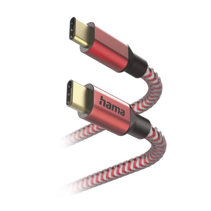 HAMA Reflective Câble (USB 2.0, USB de type C, 1.5 m)
