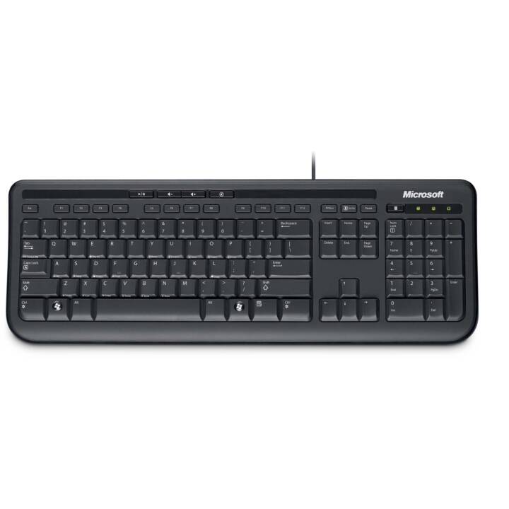 MICROSOFT Wired Keyboard 600 (USB, Schweiz, Kabel)