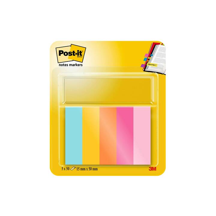 POST-IT Notes autocollantes Page Marker (5 x 50 feuille, Multicolore)