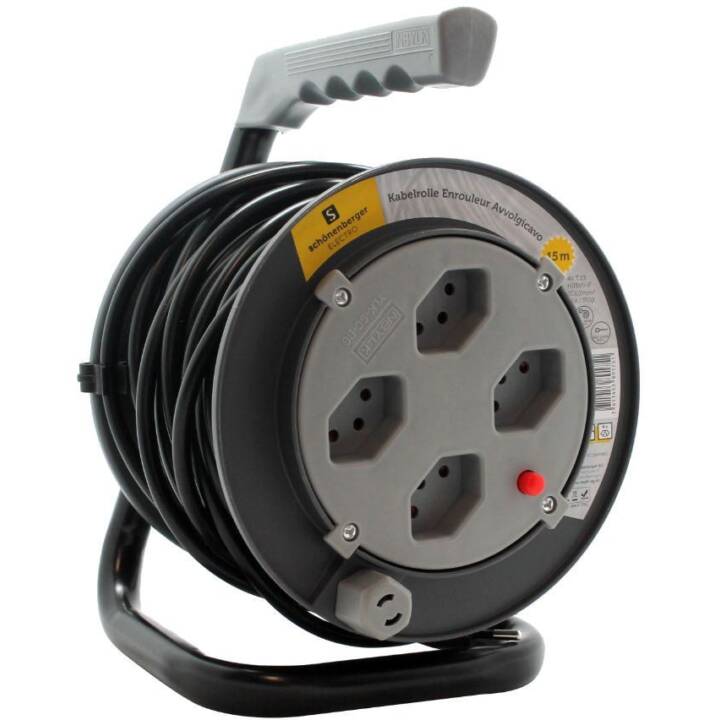 SCHÖNENBERGER Enrouleur de câble (15000 mm, Gris, Noir)