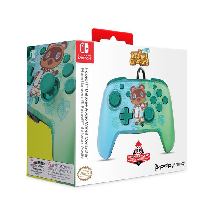 PDP Faceoff Deluxe + Audio Controller Animal Crossing Manette (Multicolore)