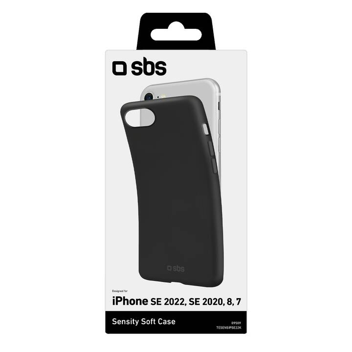 SBS Softcase Sensity (iPhone SE 2020, iPhone 8, iPhone 7, iPhone SE 2022, Nero)
