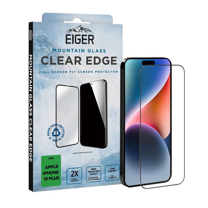 EIGER Displayschutzglas (iPhone 15 Plus, 2 Stück)