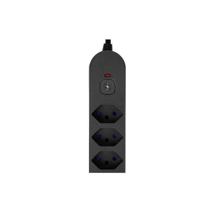 STEFFEN Steckdosenleiste (USB , USB Typ A / T12, T13, 3 m, Grau, Anthrazit)