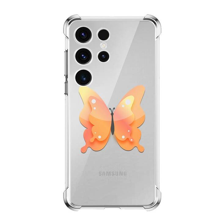 EG Backcover (Galaxy S23 Ultra, Schmetterling, Orange)