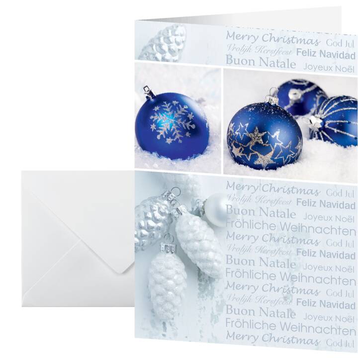 SIGEL Weihnachtskarte Seasons Greetings Set (Weihnachten / Advent, A6, Blau)