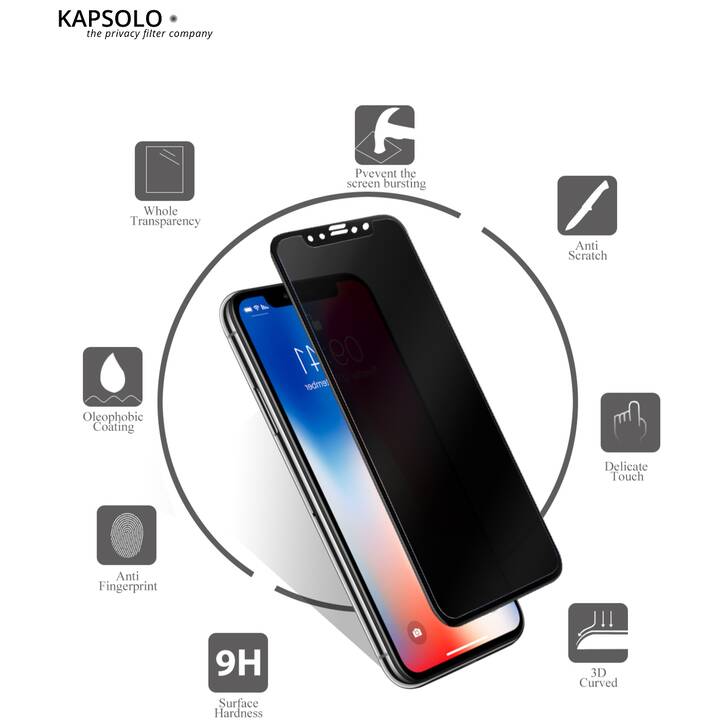 KAPSOLO Sfoglio protezione da schermo (iPhone 8 Plus, 1 pezzo)