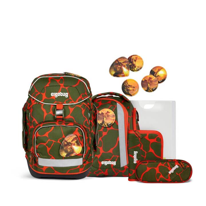 ERGOBAG Set di borse Pack Fire DragonBear (20 l, Arancione, Verde)