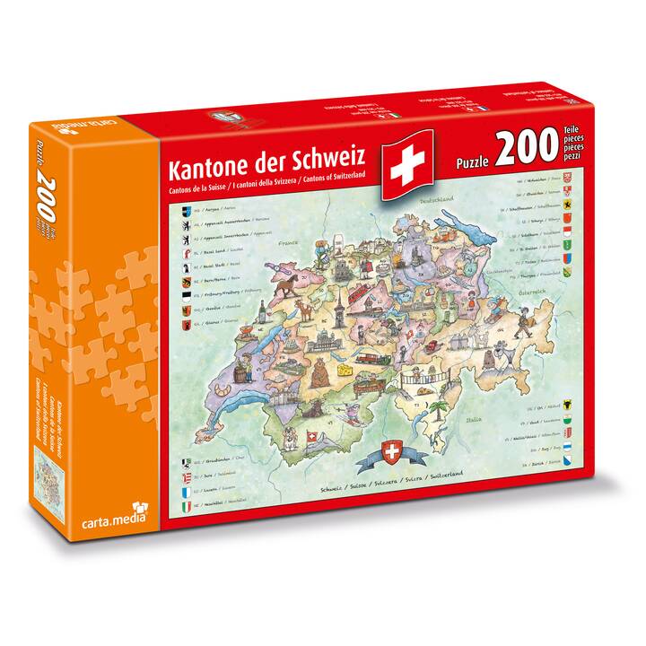 CARTA.MEDIA Landkarte Puzzle (200 x)