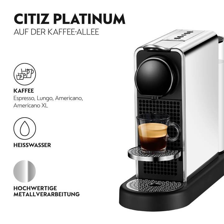 KRUPS Nespresso CitiZ Platinum (Nespresso, Chrome, Noir)