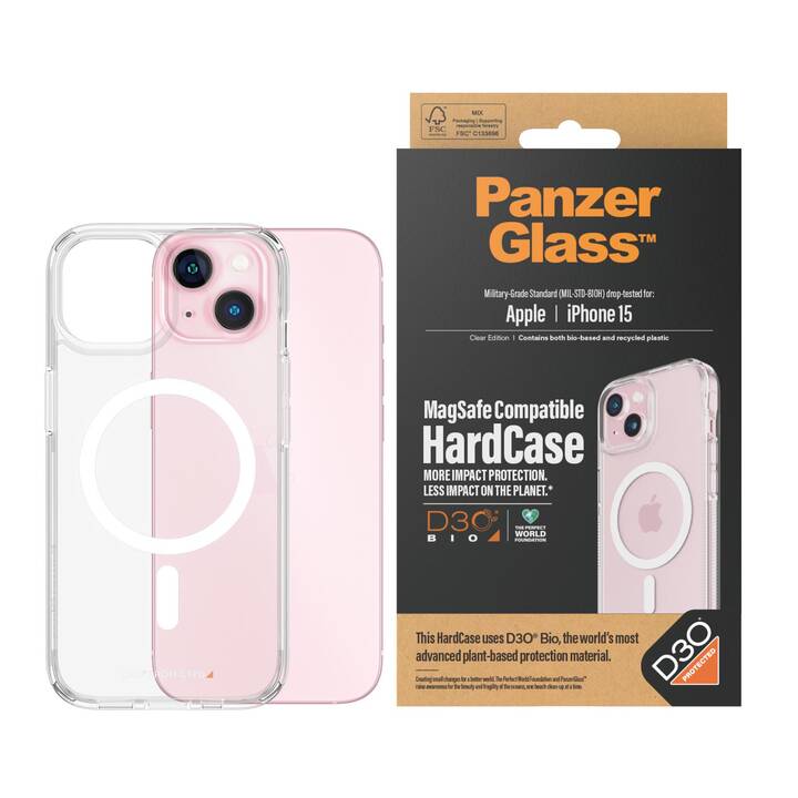 PANZERGLASS Backcover (iPhone 15, Transparent, Klar)