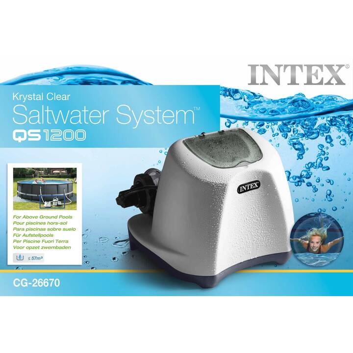 INTEX Système d'eau salée Krystal Clear System (38 mm, 2650 l/h)