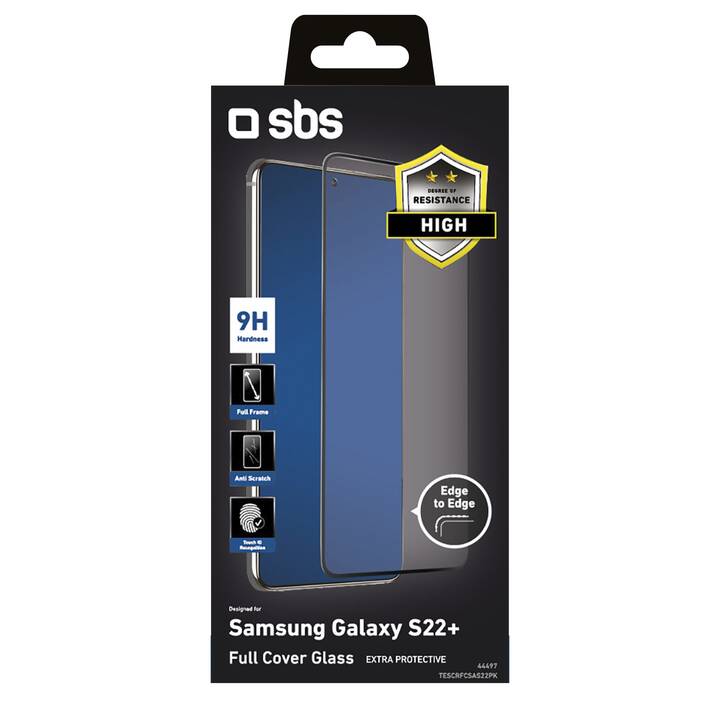 SBS Verre de protection d'écran Full Cover Glass (Galaxy S22+ 5G, Galaxy S23+, 1 pièce)