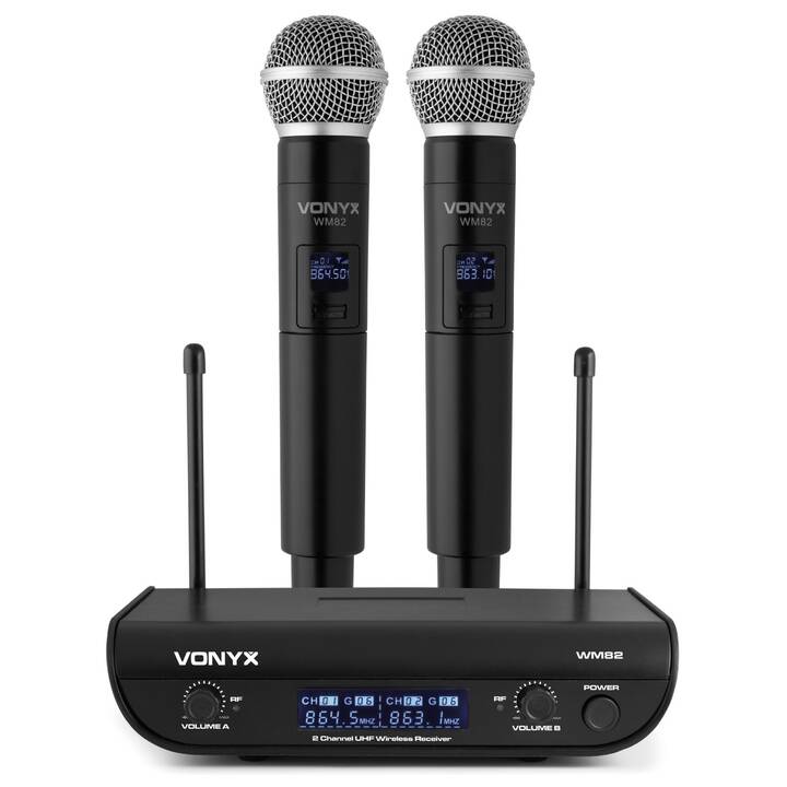 VONYX WM82 Microfono da mano (Argento, Nero)