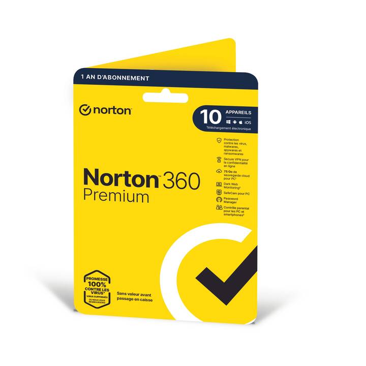 NORTON 360 Premium (Licence, 10x, 1 année, Français)