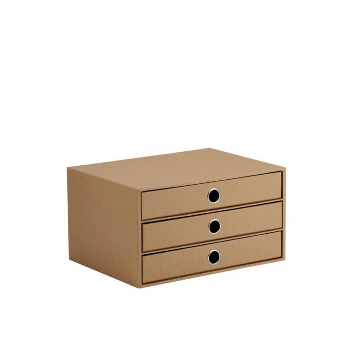 RÖSSLER PAPIER Büroschubladenbox S.O.H.O. (A4, 34.3 cm  x 18.5 cm  x 25 cm, Braun)