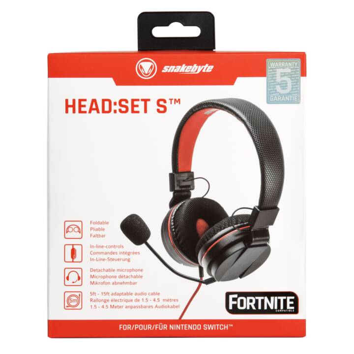 NINTENDO S-Fortnite (On-Ear, Rosso, Nero)