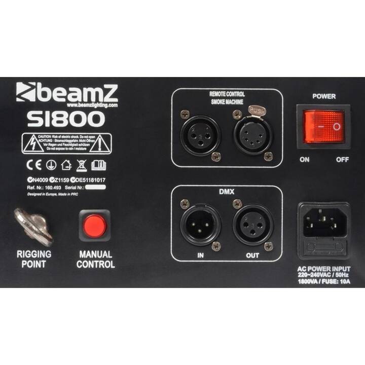 BEAMZ S1800 Machine à fumée (2.5 l, 1800 W, Gris)