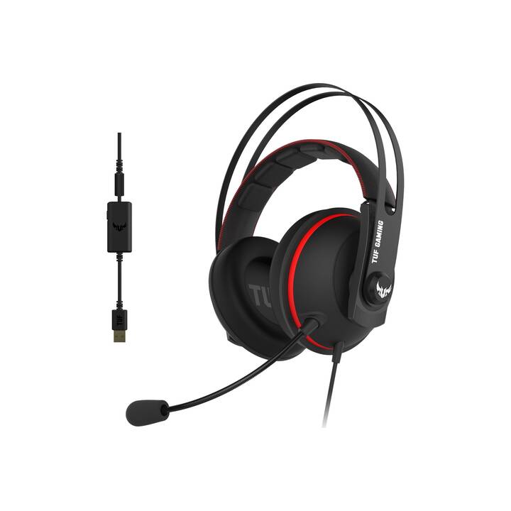 ASUS TUF Gaming H7 (Over-Ear, Rouge, Noir)