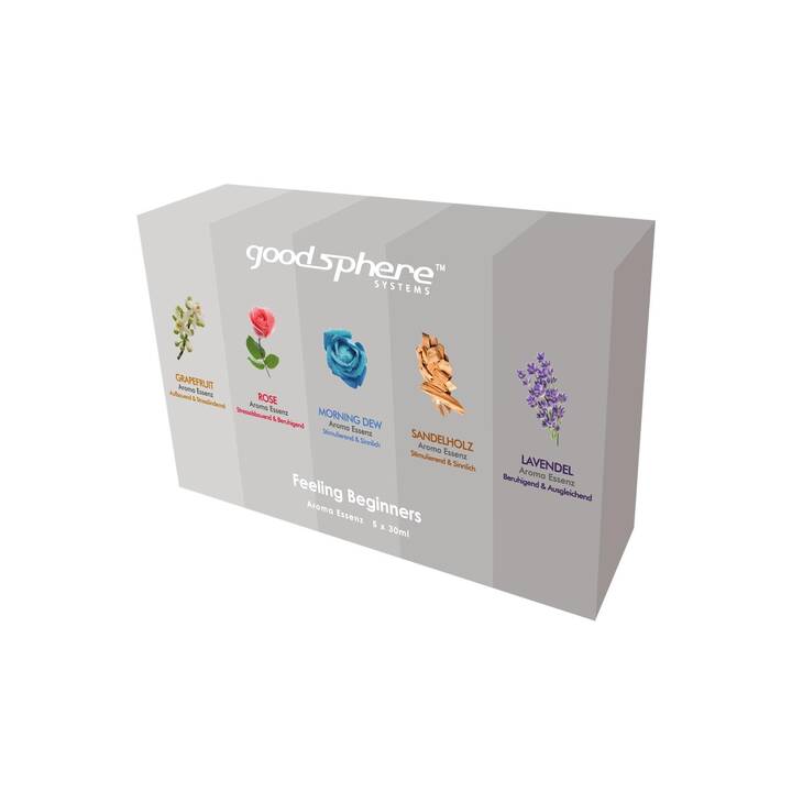 GOODSPHERE Geräteduftöl Feeling Beginners (5 x 30 ml, Lavendel, Grapefruit, Sandelholz, Frisch, Rose)