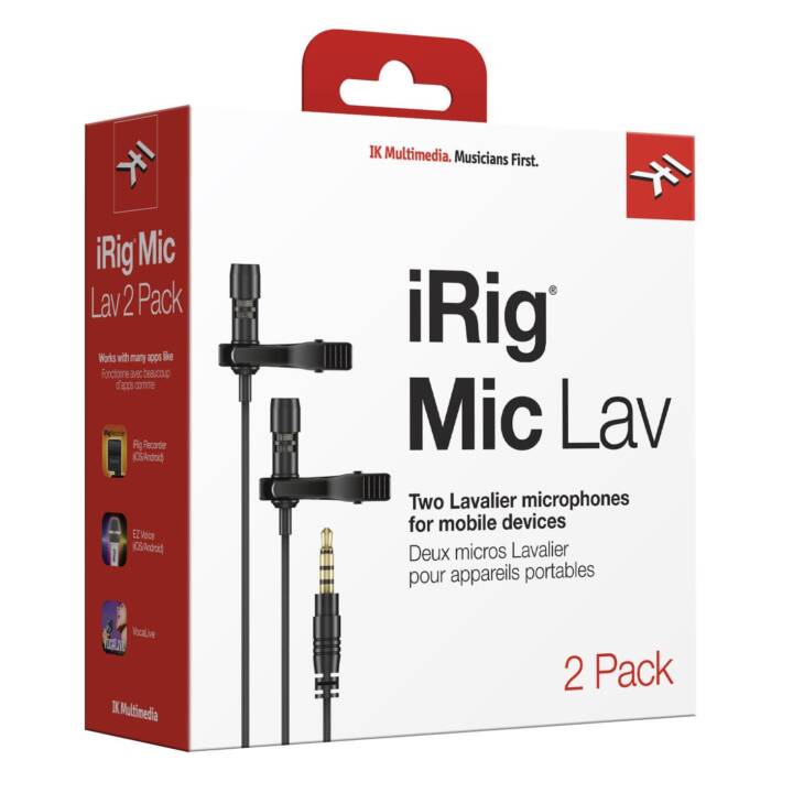 IK MULTIMEDIA iRig Mic Lav 2 Pack Microphone pour appareils mobiles (Noir)