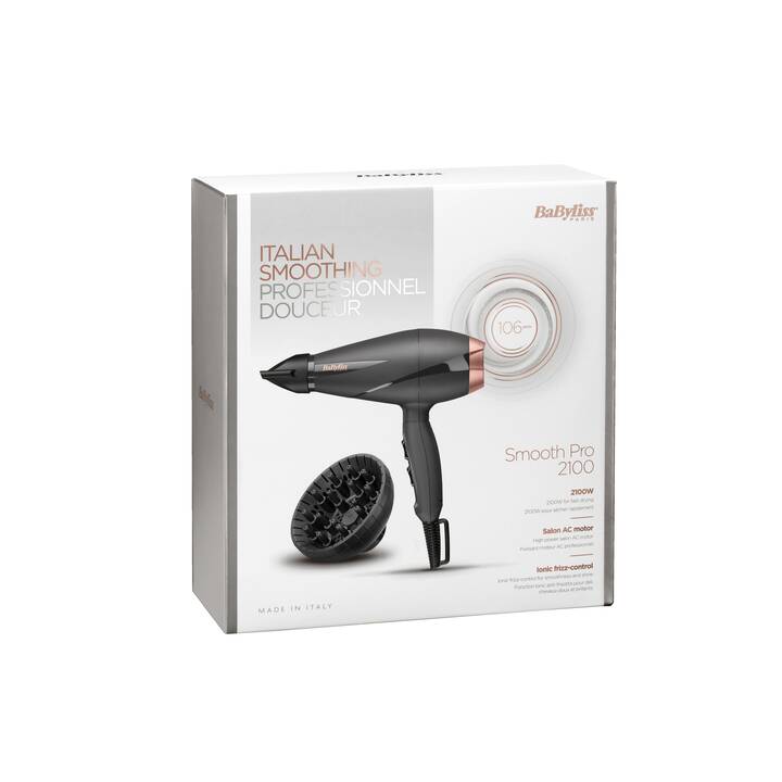 BABYLISS Smooth Pro 2100  (2100 W, Nero, Roségold)