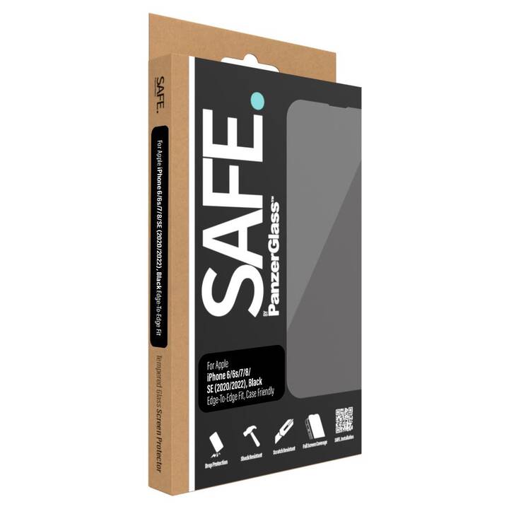 SAFE. Verre de protection d'écran Case Friendly (iPhone 6s, iPhone 7, iPhone 6, iPhone SE 2022, iPhone SE 2020, iPhone 8, 1 pièce)