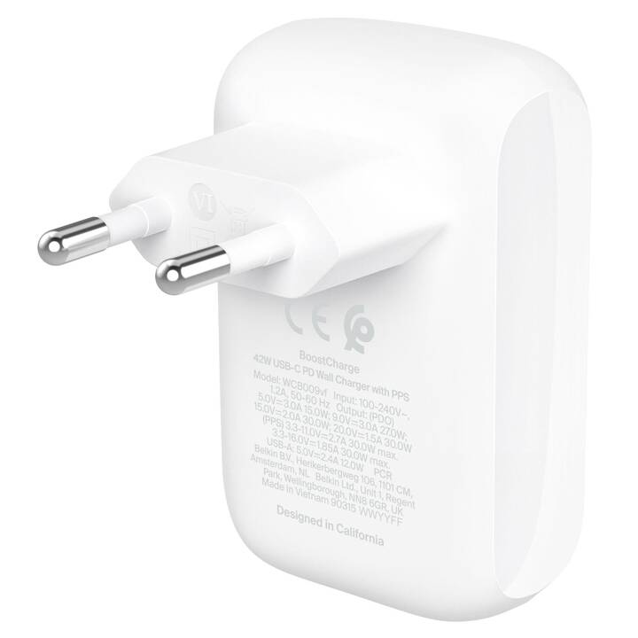 BELKIN WCB009VFWH Chargeur mural (USB C, USB A)