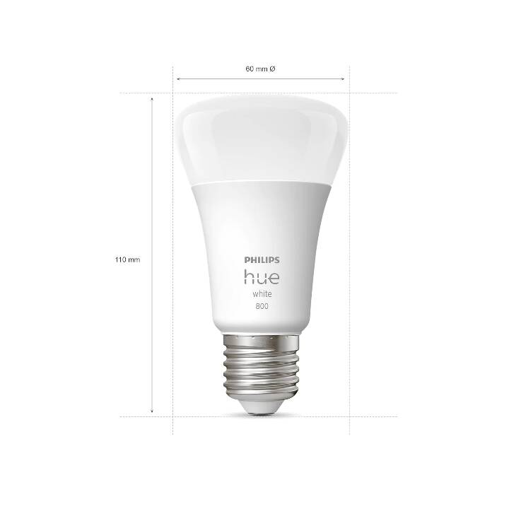 PHILIPS HUE Ampoule LED (E27, ZigBee, Bluetooth, 9 W)