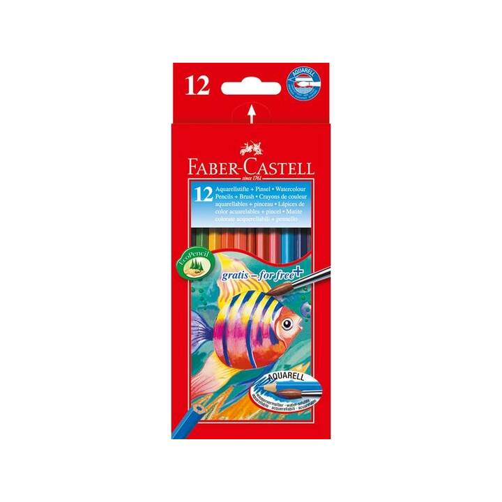 FABER-CASTELL Crayons de couleur aquarellables Classic (Multicolore, 12 pièce)